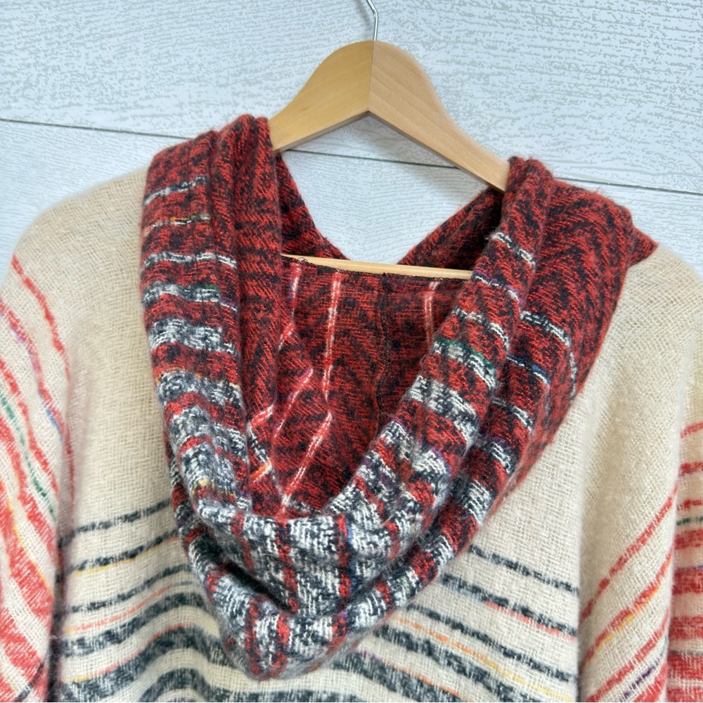 Marc New York Andrew Marc Plaid Poncho Sweater | One Size | Cozy Layer - Picture 6 of 7